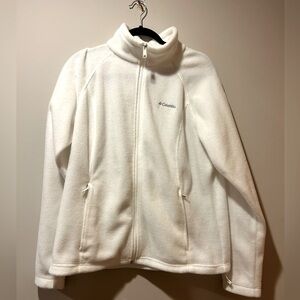 Columbia Women's XL Off White Long‎ Sleeve Full Zip Fleece Jacket Coat Winter